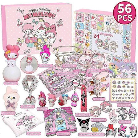 2024 Jul Adventskalender Nedtelling Kuromi My Melody Cinnamoroll Sanrio Leketøy Tilbehør Barn Jenter Kalender Gaver