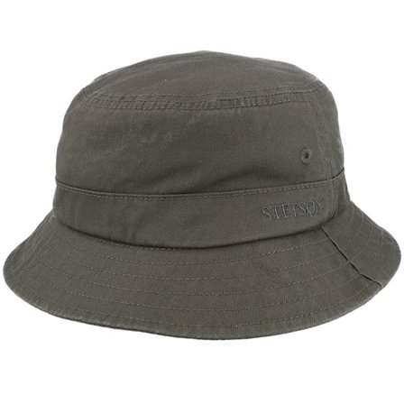Stetson - Verde bucket Sombrero - Bucket Cotton Twill Military Olive Bucket @ Hatstore