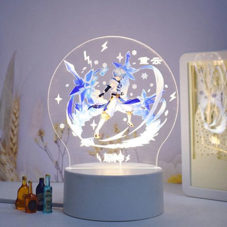 Genshin Impact Barbara 3D LED-akrylnattlampor 7 färger