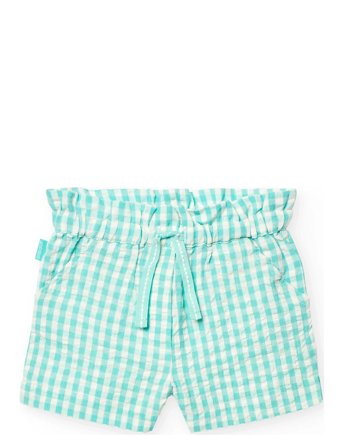 Poplin Bermuda Shorts Check Green Boboli