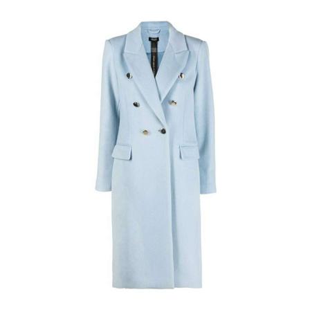 Liu Jo Double-Breasted Coats Blå, Dame Uldfrakker