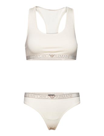 Bralette + Brazilian Lingerie Bras & Tops Soft Bras Tank Top Bras Creme Emporio Armani