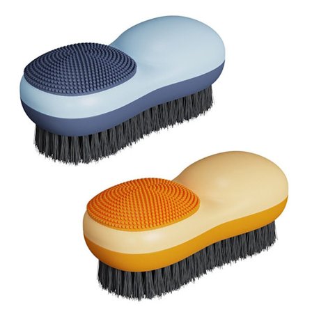 2 stk. klesbørste for klesvask BLÅ&ORANSJE