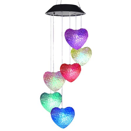 Fargeskiftende spiraler solcelledrevet LED-klokkespill hage romantisk O