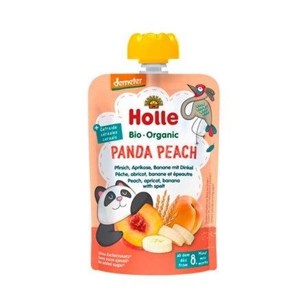 Holle Panda Peach Fersken Aprikos & Banan Spelt Grød 100 g, Børn & Forældre, Babymad, Babymos