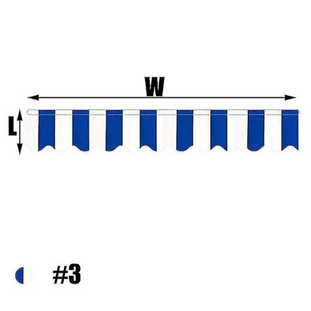 Born Pretty 2,5m/3m/3,5m/4m/5m Butikkbanner Erstatning Vanntett Stoffstrimler Bølgete Kappe Solskjerming Baldakin Terrasse Markise