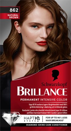 Schwarzkopf Brillance Hårfarve 862 Natural Brown, Hår, Hårfarve, Permanent Hårfarve