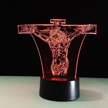 WJ Jesus 3D soveværelseslys LED natlampe USB bordlampe skrivebordslamper Nyhed Hjemmeindretning 7 farver gave Hjemmeindretning Klientgave Bordlampe