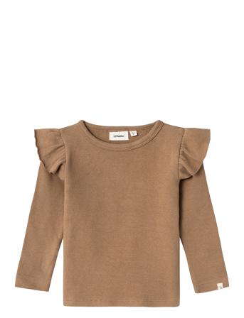 Nmfthoro Ls Slim Top Lil Tops T-shirts Long-sleeved T-shirts Brown Lil'Atelier