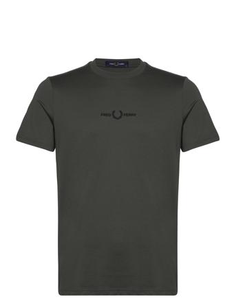 Embroidered T-Shirt T-shirts Short-sleeved Grønn Fred Perry*Betinget Tilbud
