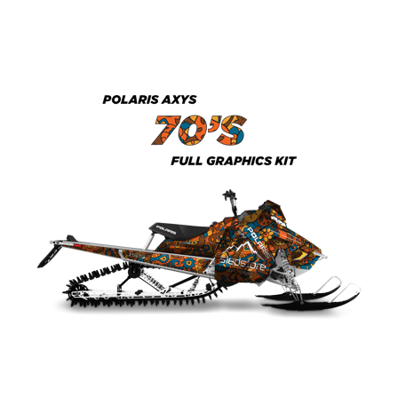 Täydellinen Tarrasarja Flower Power 70s Ruskea-Oranssi - Polaris Axys 800 Switchback Assault 144 2017-2019