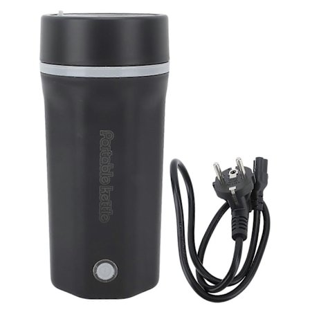 Bærbar Elektrisk Reisekoker 300W 500ml 304 Rustfritt Stål Automatisk Mini Liten Varmtvannsbereder for Kaffe Te Melk Svart EU Plugg 220V 50HZ