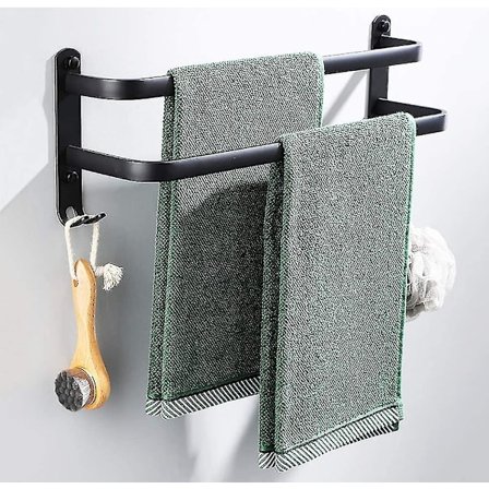 Badeværelses Håndklædehylder, Sorte Væghængte Håndklædeholdere Til Brusebad