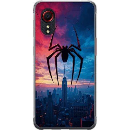 Yhteensopiva Puhelinkuori Samsung Samsung Galaxy Xcover 5 Tyylikäs hämähäkki kaupungin horisontin yläpuolella dramaattisessa auringonlaskussa, gr