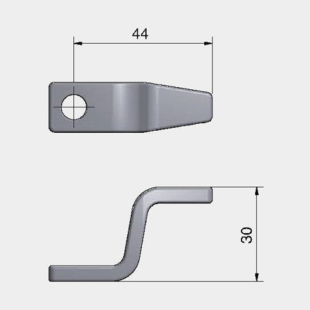 Roca regel 2" kort, hög