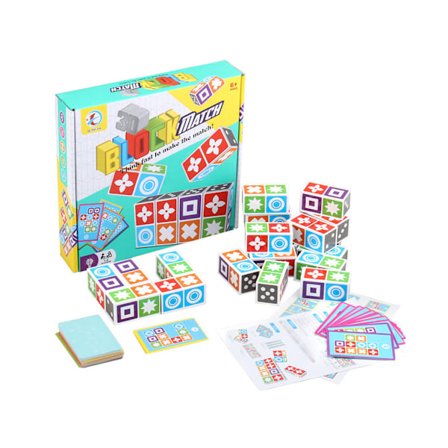 Matchende spill for 3D-grafikk - Byggeklosser for skrivebordsoppgaver, samhandling mellom foreldre og barn