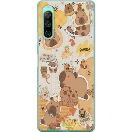 Yhteensopiva Puhelinkuori Sony Sony Xperia 10 IV Kawaii capybara mobilskal med gulliga djurmotiv