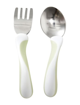 Bambino My First! Fork & Spoon Mint Patterned Bambino