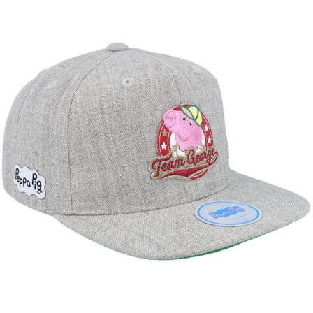 Peppa Pig - Grå snapback Keps - Kids Team George Patch Heather Grey Snapback @ Hatstore