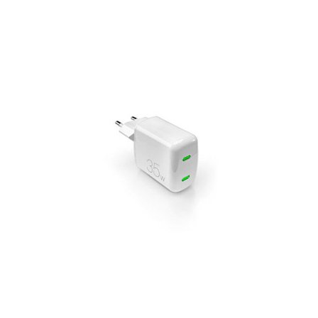 Laddare för mobiltelefon - PURO - MiniPro - Dubbel USB-C - 35W - Vit