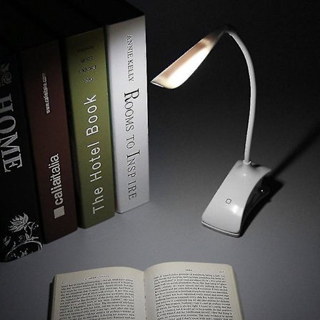 Dæmpbar Klips-på USB Genopladelig Berørings-LED Læselampe