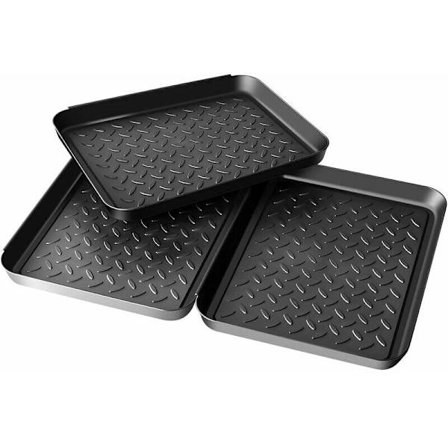 3 stk skobin, skomatte, skobrett, plast, skostativ, skobin 35x27x3cm, skobrett med hevet kant, skobin,