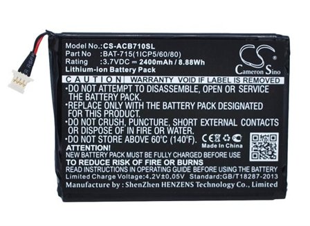 Nettbrettbatteri for Acer Iconia Tab B1, Iconia Tab B1-710, Iconia B1-A71 og andre.