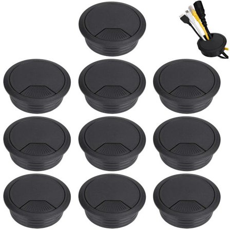 10 kpl - Kaapelin läpivienti - Ø 60mm - Pöydän kaapelin läpiviennit - Pöydän kaapelinhallinta - Reikien peitelevyt työpöydän järjestämiseen - Pöydän 