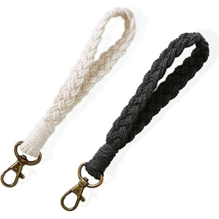 Makramé Nøglering Håndledsrem Nøglekæde Boho Armbånd Nøglebånd til Kvinder Nøglering Armbånd Kvinder Gaver, A