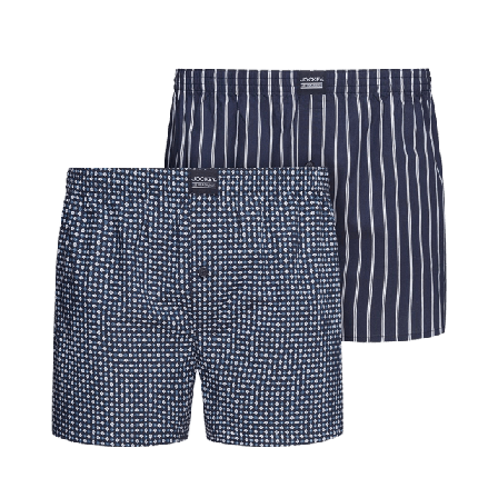 Jockey Boxer Woven 2-Pack Kalsonger Herr Blå XL