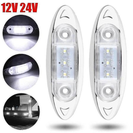 2 stk. LED sidemarkeringslys Varsellys Baklys HVIT