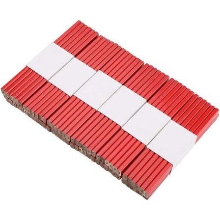 Kampanje, sett med 72 snekkerblyanter, snekkerblyant, rød snekkerblyant 175mm, konstruksjonsblyant for industri og håndverk, AAFGVC