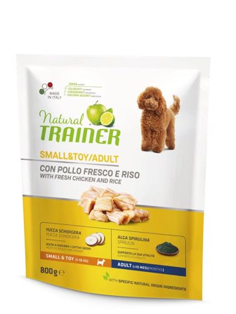 Natural Trainer Crocchette Al Pollo E Riso Per Cani Adulti Taglia