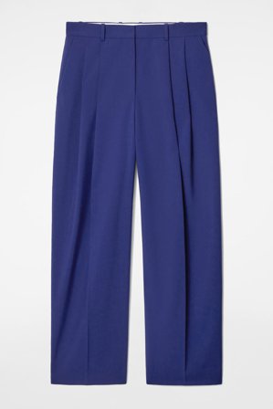 COS Damen Lockere Hose Aus Twill Mit Weitem Bein - Blau