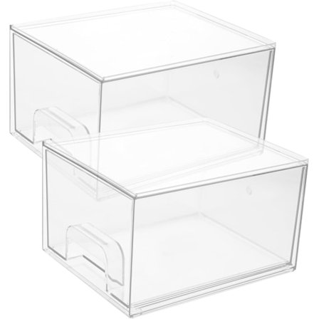 Stk. Plastik Skuffe Opbevaringskasser Stabelbar Makeup Organizer til Kosmetik Soveværelse Kommode