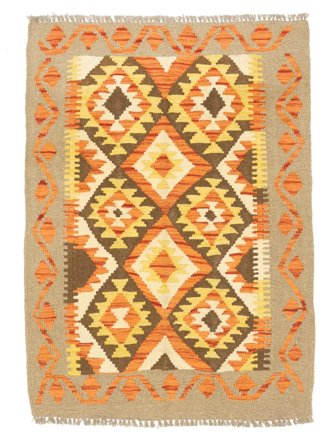 Oriental Kilim Afghan Old Style Rug 83X115 Orange/Brown Wool, Afghanistan