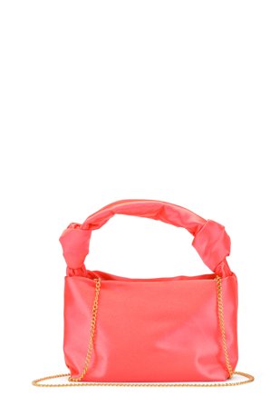 BUBBLEROOM Olivia satin knot bag Coral Klær