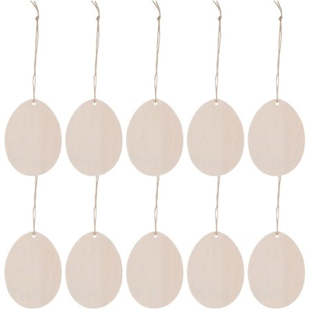 Oavslutade trääggformade hängen Easter Decor Tag 20 stycken