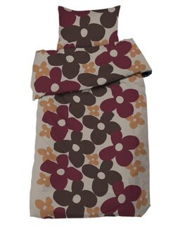 Pussilakanasetti kukallinen Happy 2-osainen Ruskea