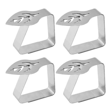 4 stk dugklemme Smuk polerende overflade borddækselklemme Rustbestandighed Bladform dugklemme
