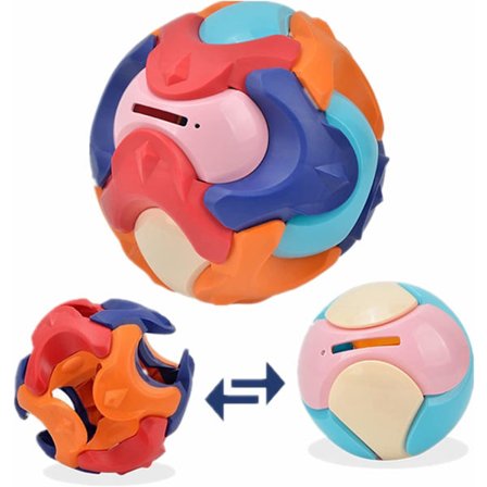 DIY sparebøsse for barn, 3D byggeballform, plast sparebøsse