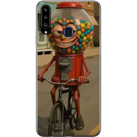 Kompatibelt Mobildeksel til Samsung Galaxy A20s Italian Brainrot godismaskin – Tuggummimaskin cyklar i retrostil