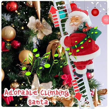 Animerad Jingle Santa Claus Klättringsstege Juldekoration
