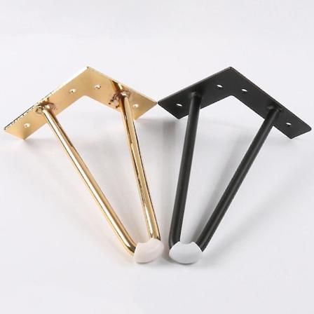 10cm-40cm Järnbordsben För metallmöbler Fot Svart Guld Stol Bäddsoffa Hårnål Skrivbord Benskåp Fötter Till Byrån Black 1 pc 40cm