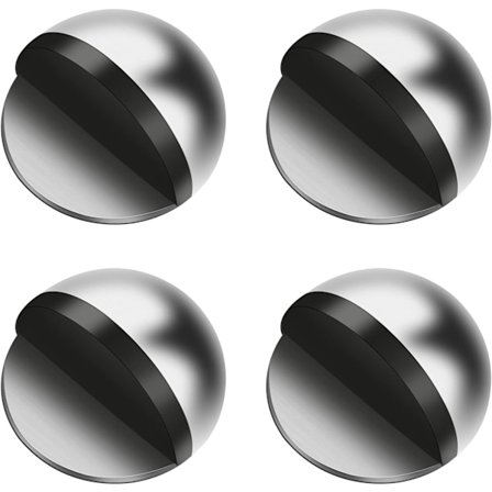4 stk. selvklæbende dørstoppere til gulv, poleret oval dørstopper gulvmonteret halvmåne dørstopper vægbeskytter dørstopper