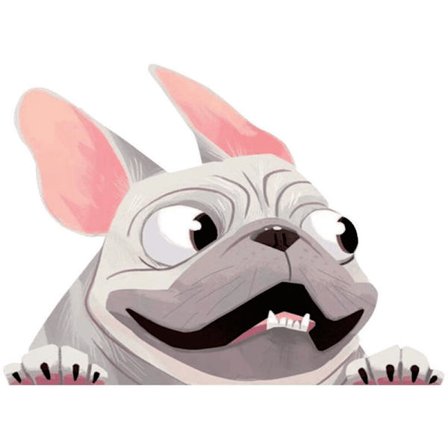 Fransk Bulldog 3D-dekal, Vattentät (Typ A)
