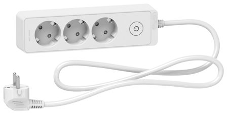 Schneider Electric Unica Extend Grenuttag 3-vägs, jordat, 1.5 m Vit, Anslutningsdon & kablar