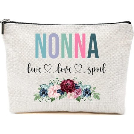 Nonna Live Love Spoil Makeup Taske, Bedstemorsdagsgaver fra børnebørn, Rejsetaske, Nonna Gaveidé Fødselsdag, Nonna Rejsetaske, Ny Nonna Gave