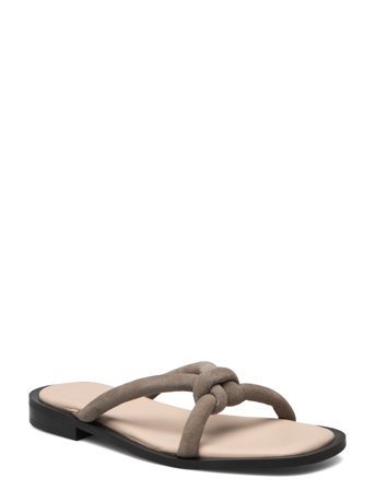 Slfsara Padded Suede Slider Brown Selected