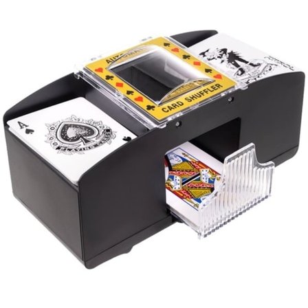 Card Shuffler - Fast and Portable for 2 Decks Black